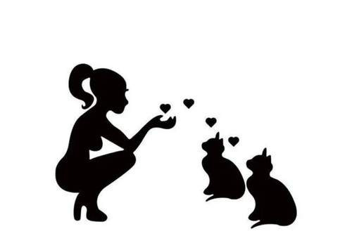 Cat lady heart kitten feline - cat,