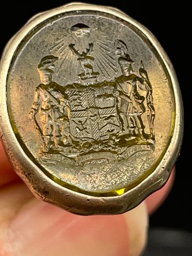 Seal fob antique heraldic coat - fob,