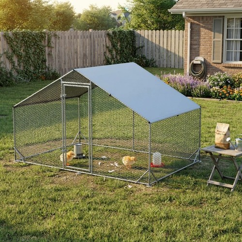 Large metal chicken coop with - large,