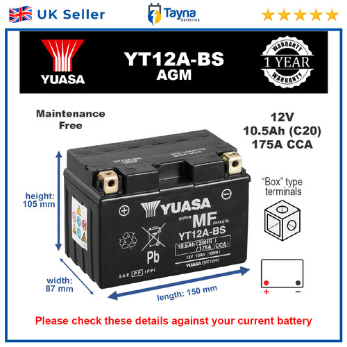 Genuine yuasa yt12a high - genuine,