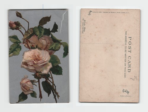 Vintage floral postcard pink - floral,