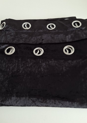Black velour curtains eyelet - curtains,