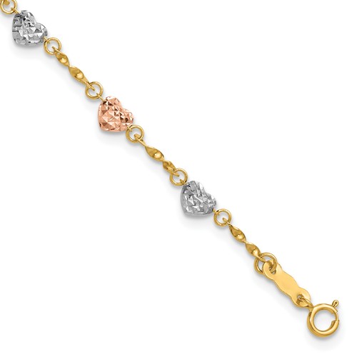 14k tri color polished - 14k, 7