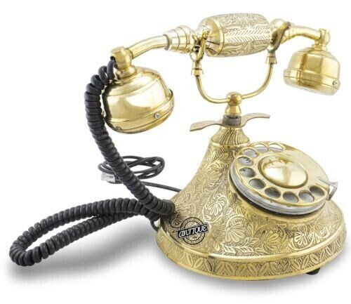 Antique telephone shiny brass - shiny,