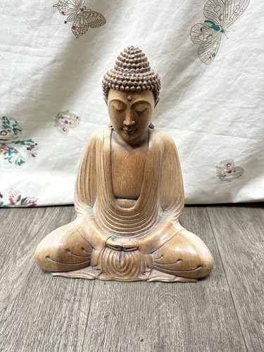 Hand carved wooden seated and - hand,