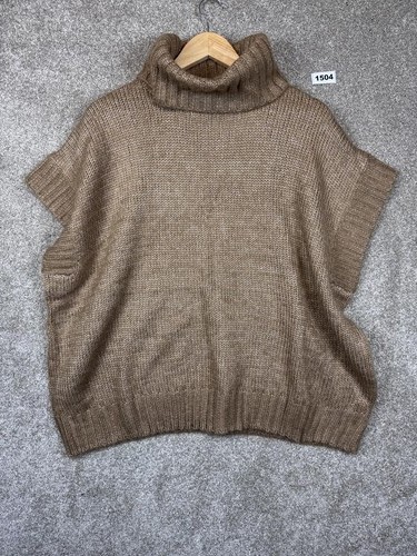 Cozy brown turtleneck knit - brown,