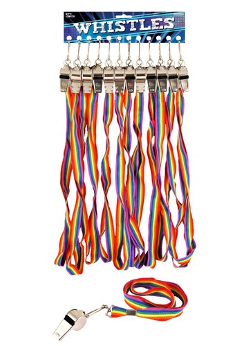 Metal whistle with rainbow - metal,