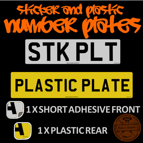 Number plates sticker 1x - number,