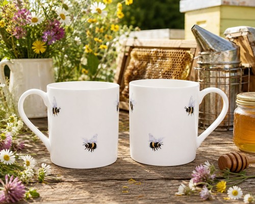 Bees mug set - fine, china