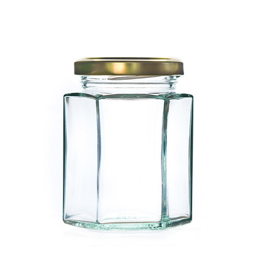 100 hexagonal glass jars - x,