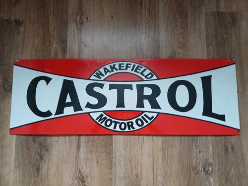 Enamel castrol sign - castrol,
