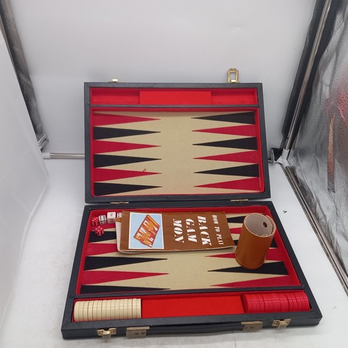 Vintage backgammon set black - backgammon,
