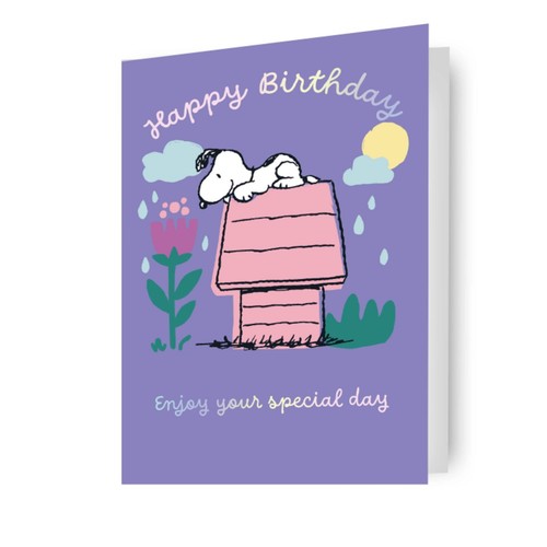 Peanuts snoopy birthday card - peanuts,