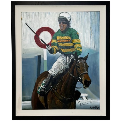 Oil painting grand national - painting,