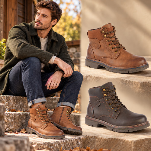 Mens ankle boots warm lined - boots,