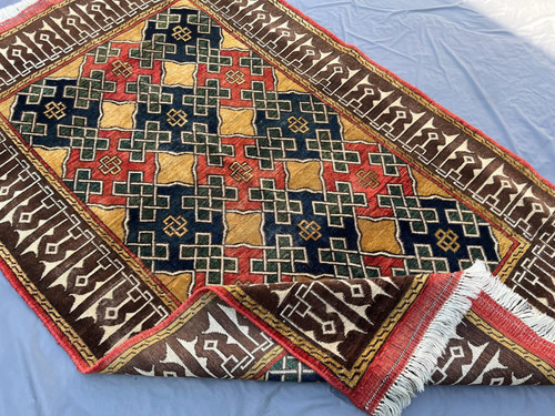 4x6 vintage afghan chobi red - afghan,