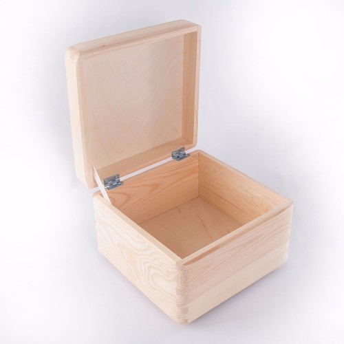Square wooden storage box with - square,