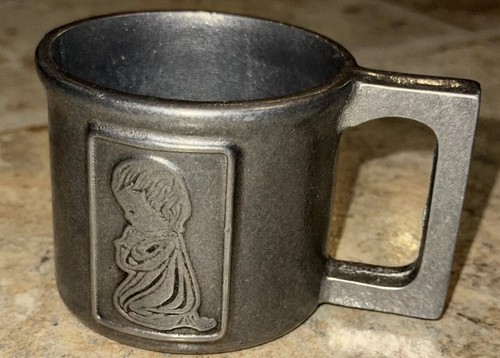 Childs pewter mug - childs, praying