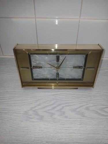 Brass mantle clock - mantle,