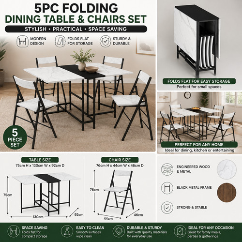 Modern 5pc folding dining - modern,