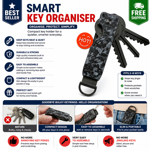 Key organizer compact - organizer, metal