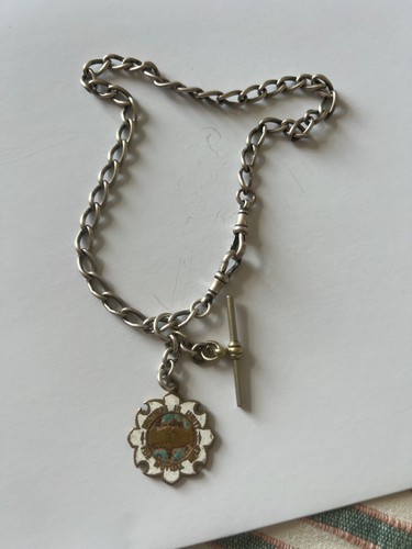 Silver albert chain fob bar - silver,