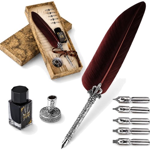 Elegant copper feather quill - copper,