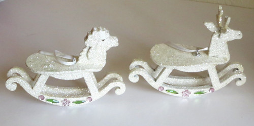 White glitter rocking - white,