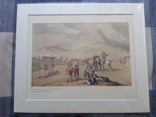 Antique print military - print:,