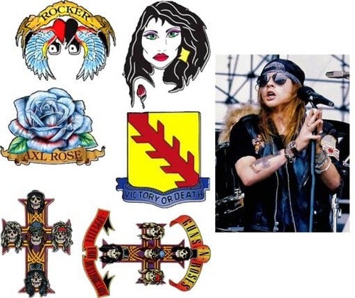 Axl rose inspired fake tattoos - axl,