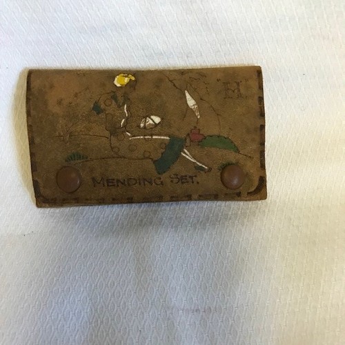 Vintage leather mending case - vintage,