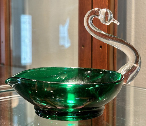 Pretty green swan - pretty, bowl