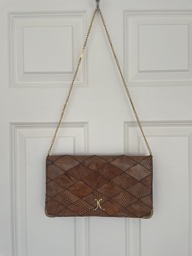 Vintage brown lizard skin - vintage, &