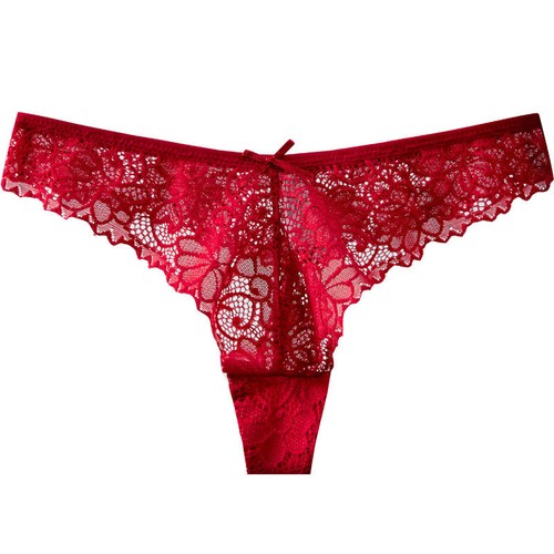 Sexy sheer lace thong bow - sexy,