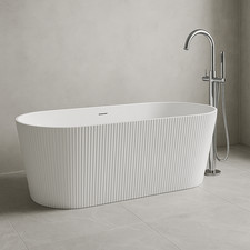 1600mm matt white fluted - matt,