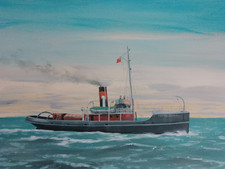 Original marine art ship - original,