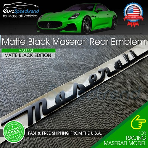 Maserati matte black emblem - black,