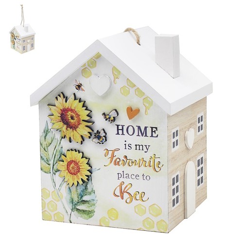 Wooden house shape door stop - house,