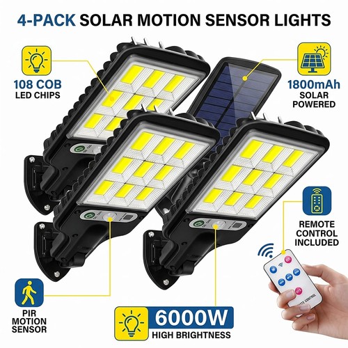 4pcs 6000w led solar - 4pcs,