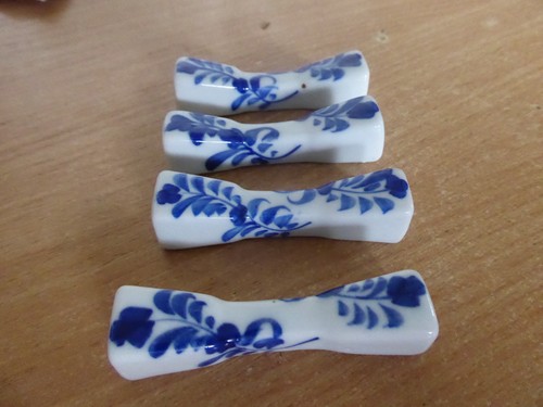 Vintage blue and white knife - white,