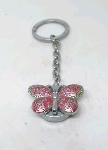Pink butterfly keyring - pink,