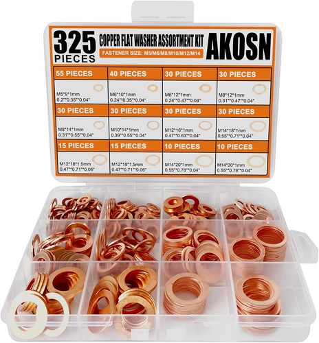 325 pcs copper washers - 325,