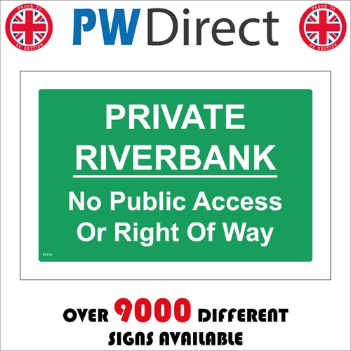 Sign private riverbank - private, no