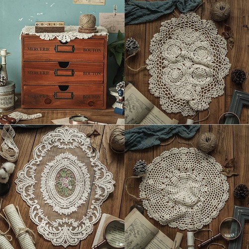 Vintage handmade cotton lace - cotton,