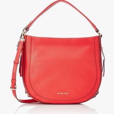 Michael Kors Julia Vermelha Convertible Leather Shoulder Bag In Coral Reef