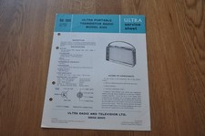 Ultra Model 6102 Transistor Radio Service Manual SS 203 1st Edition July 1962