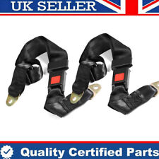 Universal 2 Point Vehicle Car Truck Seat Belt Lap Adjustable Seat Belts 2 Set UK