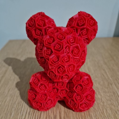 Printed rose flower bear - rose,