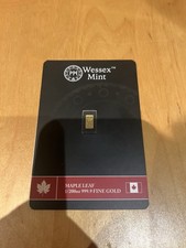 Wessex Mint 1/200 oz 999.9 Fine 24K Maple Leaf Gold Bar
