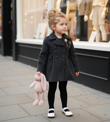 Girls wool blend coat - wool-blend,